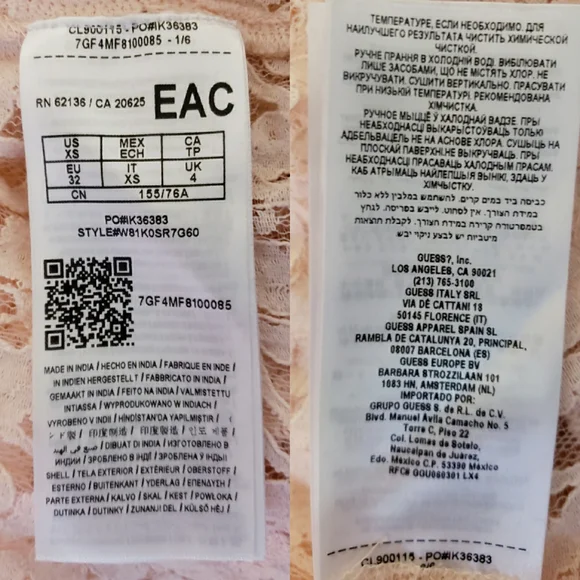 Guess Bell Sleeve Floral Lace Mini Dress - Picture 7 of 10